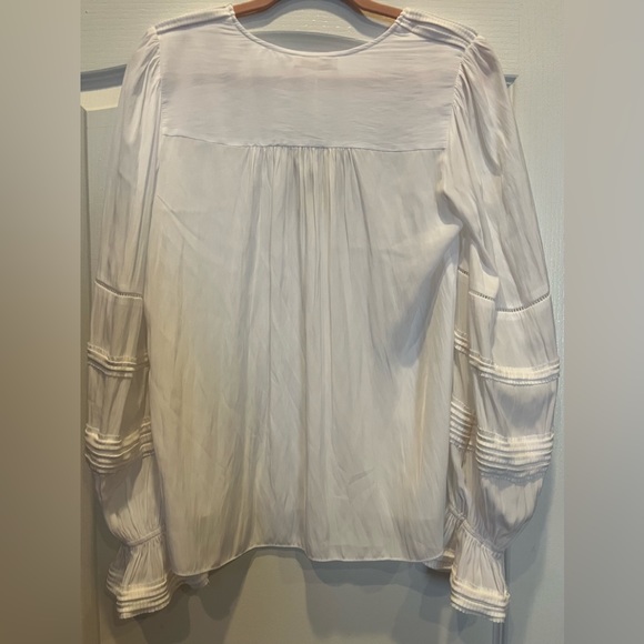 NWT RAMY BROOK Finn Blouse Top Ladder Lace Trim White Small - Picture 6 of 9